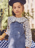 Blouse blanche imprimé fleuri à col claudine Fille NUBOULETTE / 25H2PFQ1CHE009