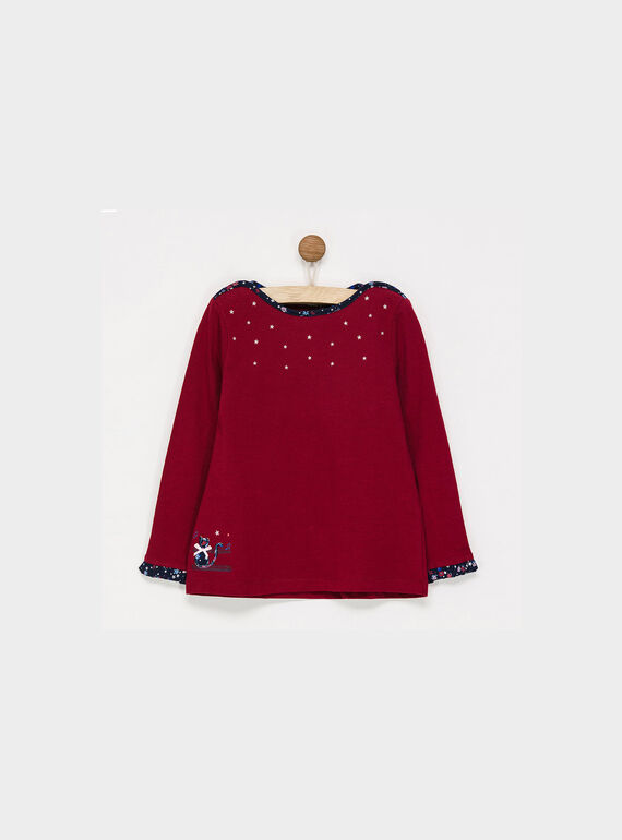 Tee shirt manches longues rouge PADUSSETTE / 18H2PFD4TML503