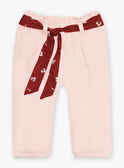 Pantalon en twill nude et ceinture à imprimé fleuri bébé fille CABATA / 22E1BF71PAND319