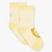 Chaussettes écrues à rayures jaune Jacquard lion