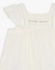 Robe ivoire en popeline FAFIONA / 23E1BFI1ROB005