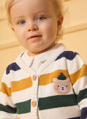 Gilet rayé patchs animaux  LAMATHIAS / 24H1BGO1GIL107