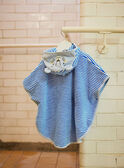 Cape de bain à rayures bleu vif bébé garçon CILIAM / 22E4BGO1CDB701