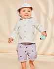 Cardigan en molleton beige chiné à capuche et à broderies animaux fantaisie FAORIS / 23E1BGO1CARA011
