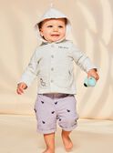 Cardigan en molleton beige chiné à capuche et à broderies animaux fantaisie FAORIS / 23E1BGO1CARA011