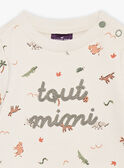 Sweat beige en molleton à imprimé animaux FATAHAR / 23E1BGP1SWE007