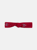 Bandeau rouge à broderie fleurs et pommes Bébé Fille NAGINGER / 25H4BFP1BAN050