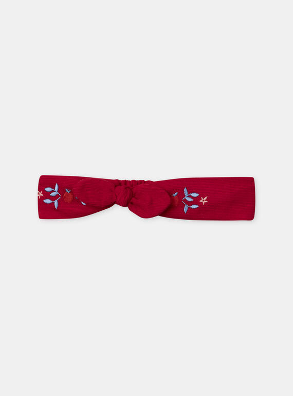 Bandeau rouge à broderie fleurs et pommes Bébé Fille NAGINGER / 25H4BFP1BAN050
