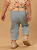 Pantalon en denim ceinture fleuri MASARAH / 25E1BFP1PANP269
