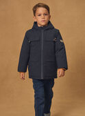Parka 2 en 1 bleu foncé ou marron matelassé à manches longues Garçon NINCARAGE / 25H3PGE2PARC214