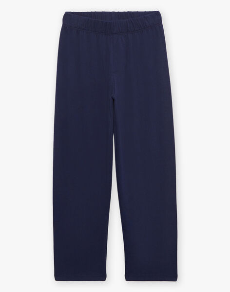 Pyjama deux pièces bleu foncé en coton avec cape tête de loup FLORIAGE2 / 23E5PG41PYT705