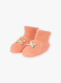 Chaussons de naissance rose poudré LOICA / 24H0AF11CHPD327