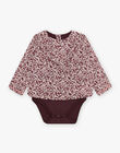 Body-blouse prune à imprimé feuillage DAKARINE / 22H1BFR2BOD709