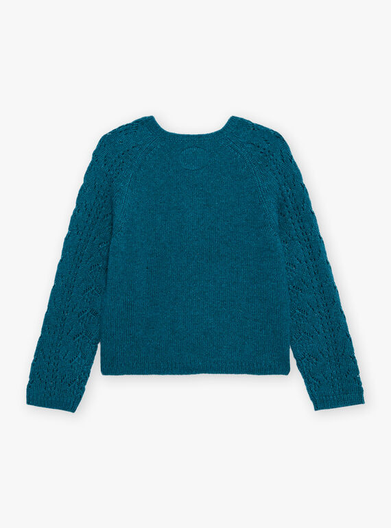 Cardigan ajouré bleu canard DYZETTE / 22H2PFU1CAR714
