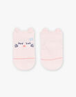 Chaussettes avec animation chat et pois rose pâle bébé fille CANICKY / 22E4BFK1SOB307