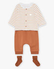 Ensemble haut écru, pantalon et chausettes caramel FORTUNATO / 23E0CM61ENS817