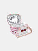 Sac à lunchbox rose et blanc imprimé pommes avec fermeture zippé Bébé Fille NAGARANCE / 25H4BFP1BES001