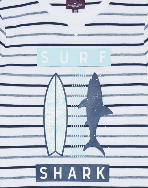 T-shirt bleu à imprimé à rayures FLYMIAGE / 23E3PGR3TMC715