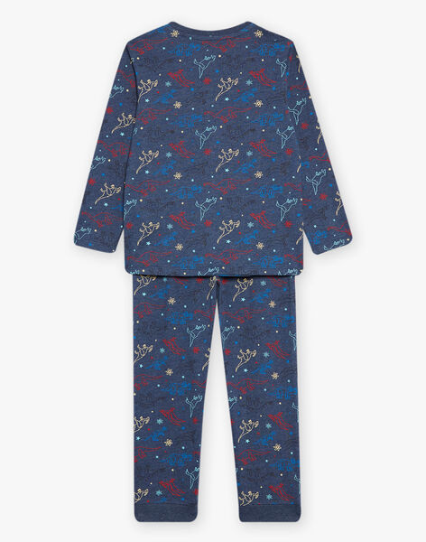 Pyjama jersey bleu marine chiné à imprimé dinosaures DECOSMAGE / 22H5PG25PYJ222