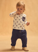 T-shirt blanc imprimé raton laveur à manches longues Bébé Garçon NAIVAN / 25H1BGP1TMLA015