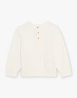 Pull écru à motifs fleurs et points fantaisie DUCHETTE / 22H2PFR1PUL632