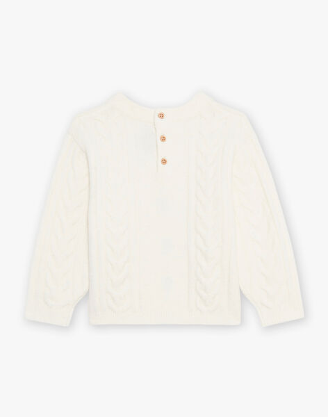 Pull écru à motifs fleurs et points fantaisie DUCHETTE / 22H2PFR1PUL632