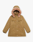 Manteau 3 en 1 kaki à fleurs dorés DRAKALETTE / 22H2PFM1PAR604