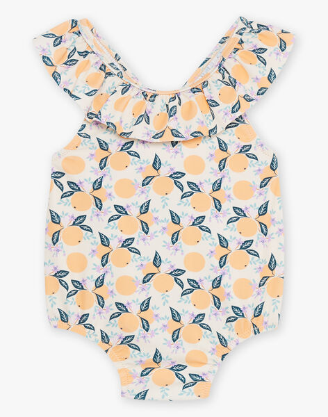 Maillot de bain 1 pièce orange et bleu à imprimé clémentines FITERESE / 23E4BFM1MAI114