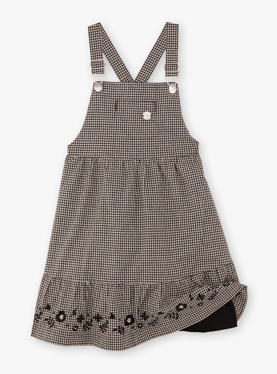 Robe salopette fluide vichy enfant fille BECHAETTE / 21H2PF21CHS090