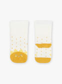 Chaussettes bouclettes écrues Jacquard soleil FABILLIE / 23E4BF81SOQ001