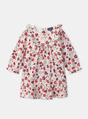 Robe écru en double gaze de coton imprimé floral Bébé Fille NACECILE / 25H1BFK1ROB001
