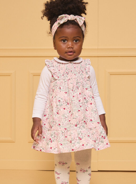 Robe fleuri à smocks LANOEMIE / 24H1BFQ1CHS001