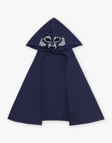 Pyjama deux pièces bleu foncé en coton avec cape tête de loup FLORIAGE2 / 23E5PG41PYT705