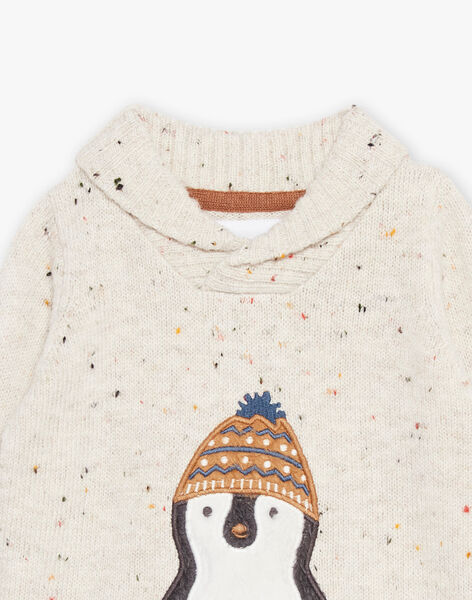 Pull beige en tricot fantaisie chiné DASALOUIS / 22H1BGY1PULA010