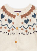 Cardigan beige clair chiné en tricot GAROSE / 23H1BFR1CARA011