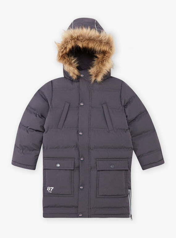 Parka gris foncé doublure polaire enfant garçon BADOUNAGE / 21H3PGE3PARJ916