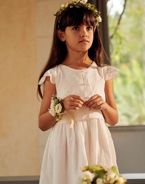 Robe écrue à broderies fantaisie FREBROETTE / 23E2PFI3ROB005