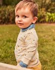 Sweat en molleton jaune animaux de la savane FAARMAND / 23E1BG81SWE114