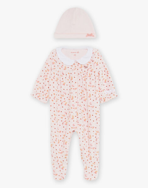 Pyjama et bonnet en velours rose clair FORRA_B / 23E0NF71GRE321
