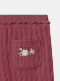 Legging rose framboise à finitions laitues Bébé Fille NAELENA / 25H1BFS3LG308