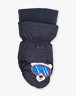 Moufles en twill à motif tête d'animal bleu marine DEBEARAGE / 22H4PGN2GAN703