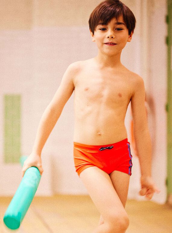 Maillot de bain rouge motif requin enfant garçon CYBOXAGE / 22E4PGO1MAIF509