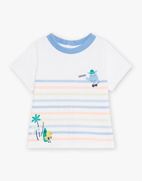 T-shirt blanc bébé garçon CAYOYO / 22E1BGV1TMC000