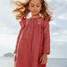 Robe rose vintage brodée à volants enfant fille
