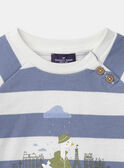 Ensemble sweat à rayures imprimé oie et legging bleu foncé Bébé Garçon NAKEVIN / 25H1BGQ1ENS009