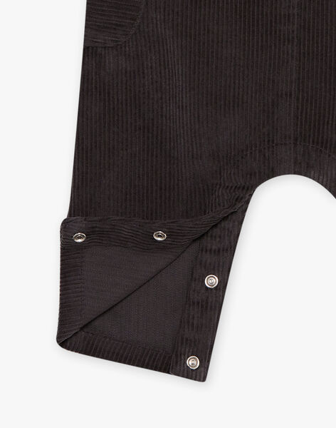 Salopette en velours gris anthracite DALOUIS / 22H1BGR1SAL941