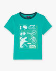 T-shirt vert dinosaure et vélos phosphorescents FEPAGE / 23E3PGB2TMC630