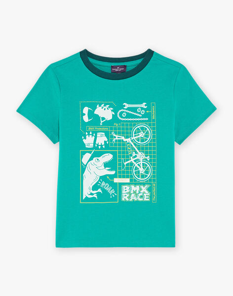 T-shirt vert dinosaure et vélos phosphorescents FEPAGE / 23E3PGB2TMC630