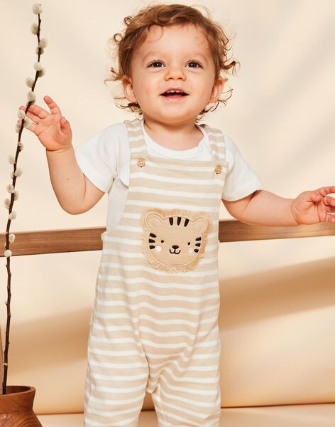 Salopette beige clair à rayures FAGAEL / 23E1BGD1SAL801