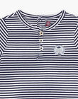 T-shirt en jersey rayé blanc et bleu marine bébé garçon CYBASTIEN / 22E1BG11TMC070